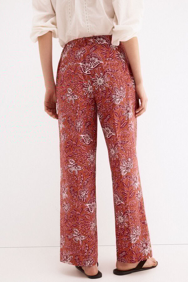 Pedro del Hierro Straight printed trousers Orange