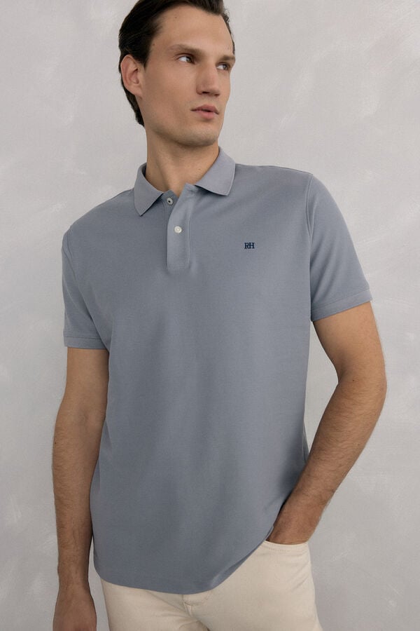 Pedro del Hierro Basic piqué polo shirt Grey