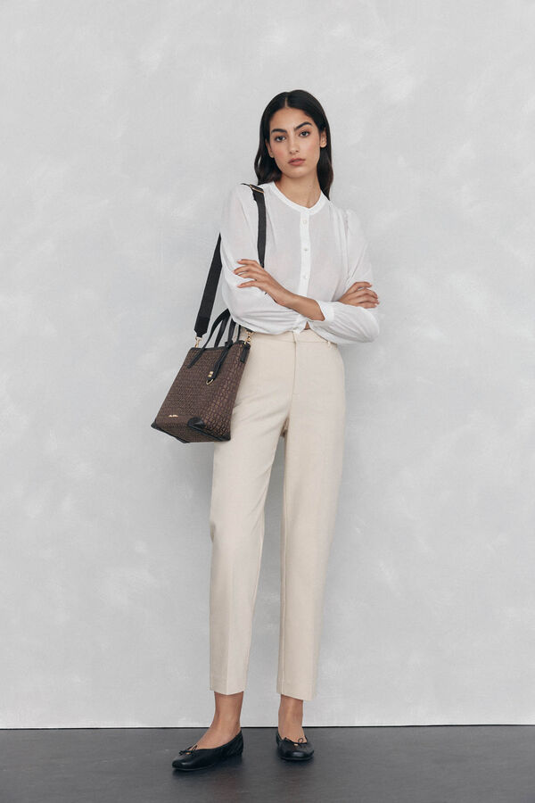Pedro del Hierro Classic straight pants Beige