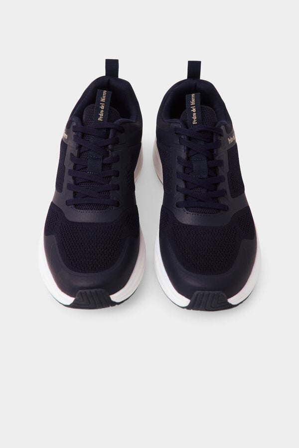 Pedro del Hierro Ultralight fabric lace-up sneaker Blue