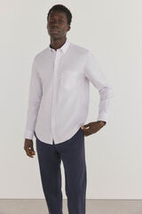 Pedro del Hierro Non-iron + stain-resistant plaid shirt Purple