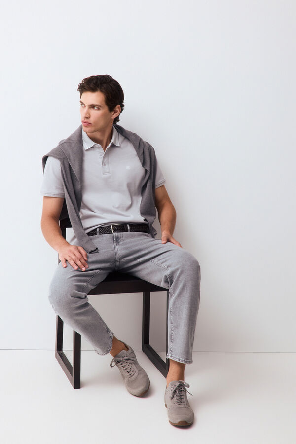 Pedro del Hierro Polo cuello fantas&iacute;a Gris