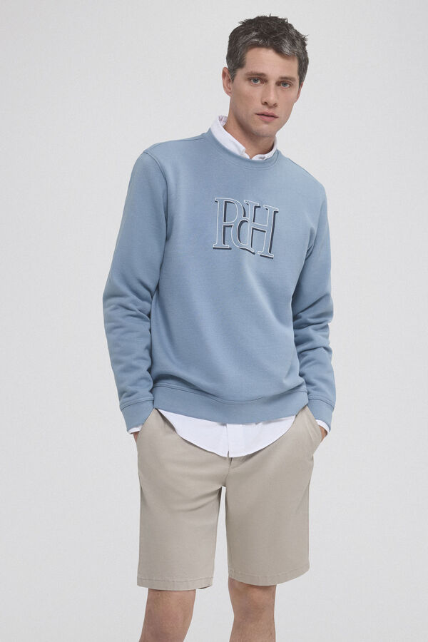Pedro del Hierro Front logo sweatshirt Blue