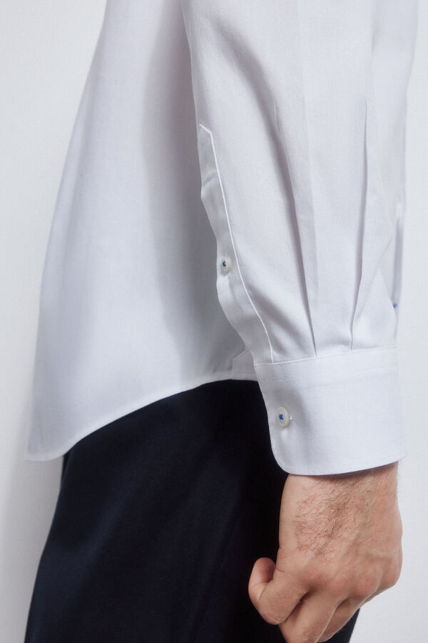 Pedro del Hierro camisa non iron + antimanchas lisa Branco