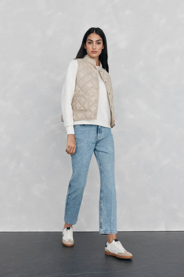Pedro del Hierro Quilted gilet Beige