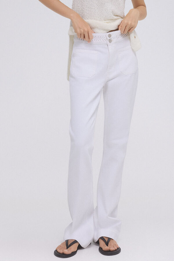 Pedro del Hierro Pantalón vaquero flare full length Crudo