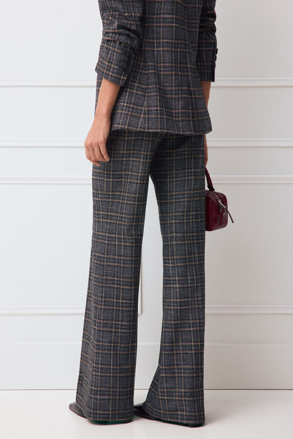 TFP by Tamara Falc&oacute; Plaid flare tailored trousers Blue