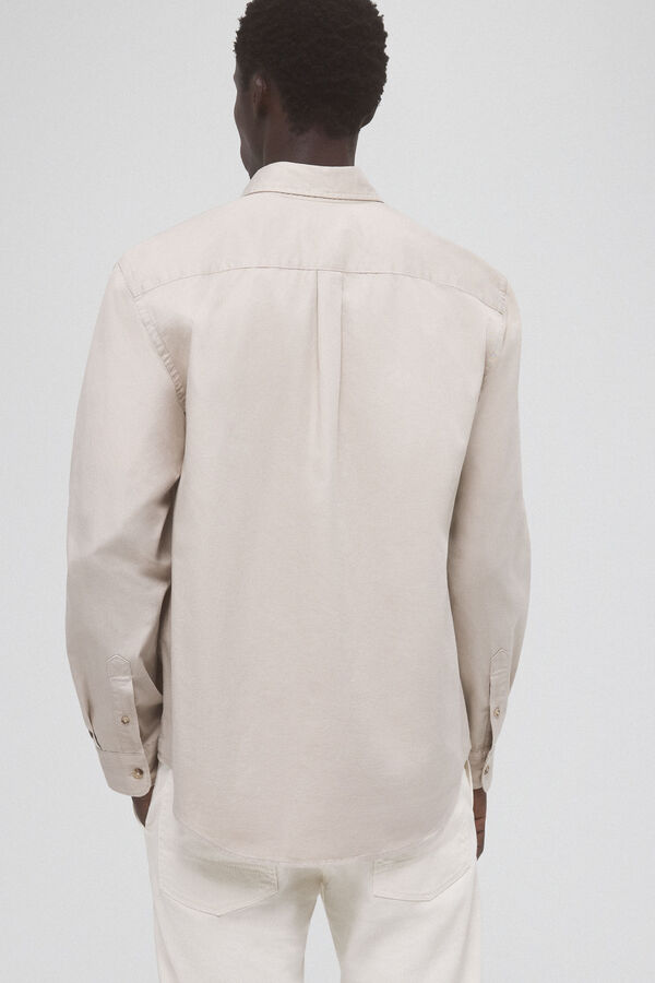 Pedro del Hierro Plain trench coat shirt with two pockets Beige