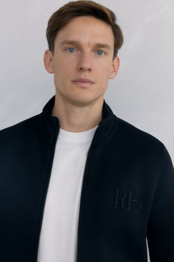 Pedro del Hierro Technical fabric cardigan Black