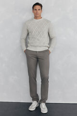 Pedro del Hierro Slim-fit print chinos pants Beige