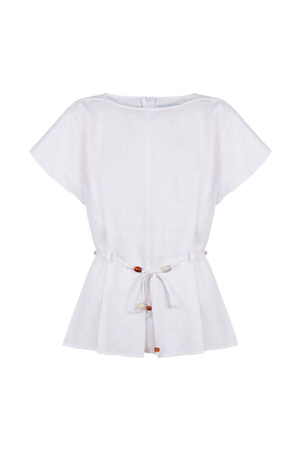 Pedro del Hierro Linen belted top White