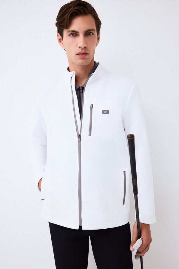 Pedro del Hierro Casaco t&eacute;cnico de golfe Branco