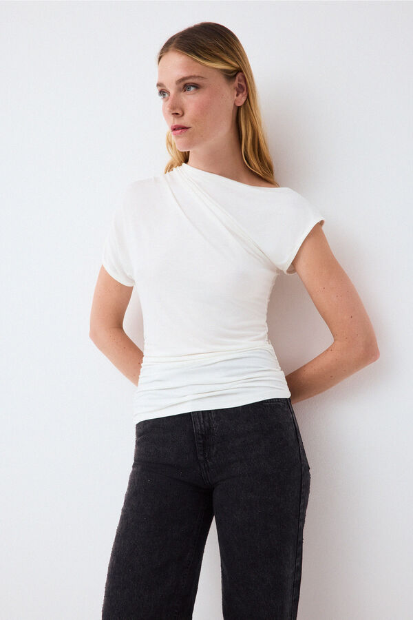 Pedro del Hierro Draped sleeveless T-shirt White
