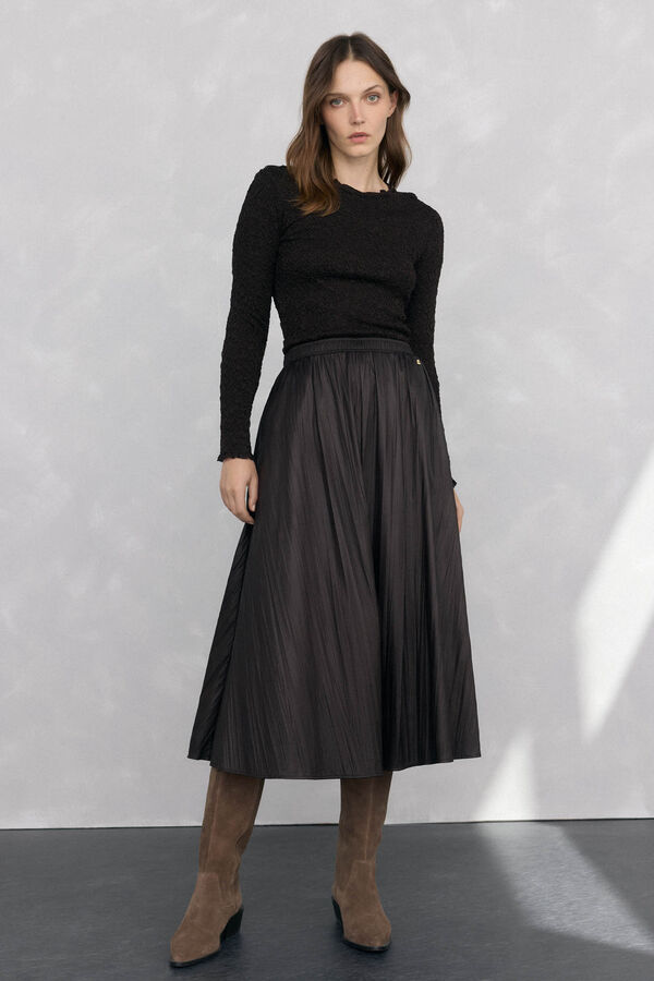Pedro del Hierro Wrinkled structured knit jersey-knit Brown