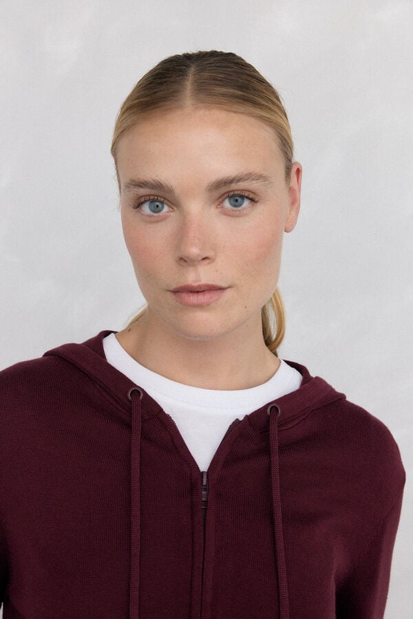 Pedro del Hierro Activewear jersey-knit hood Burgundy