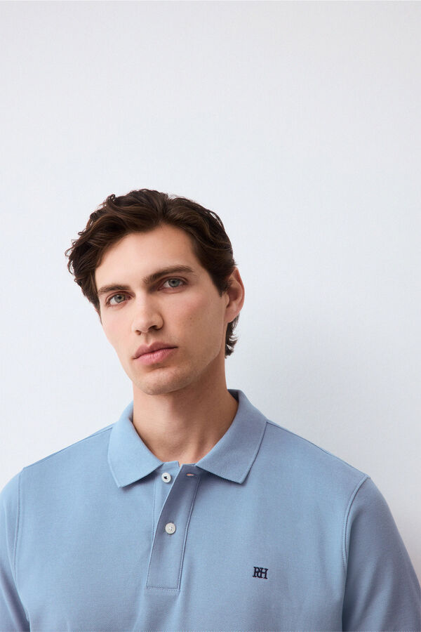 Pedro del Hierro Piqu&eacute; basic polo shirt Blue