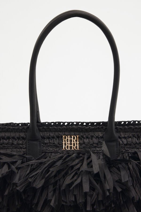 Pedro del Hierro Mala de ombro com franjas Preto