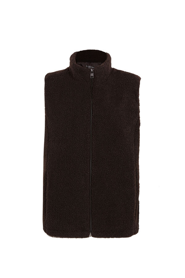 Pedro del Hierro Faux shearling gilet Brown