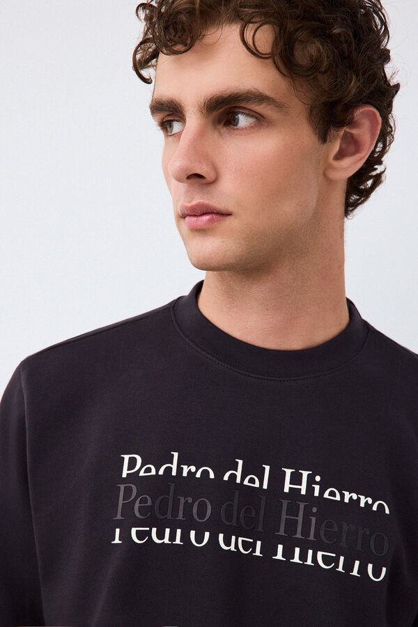 Pedro del Hierro Crew neck logo sweatshirt Grey