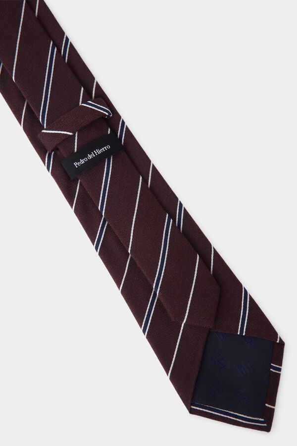 Pedro del Hierro Extra-fine silk tie Brown