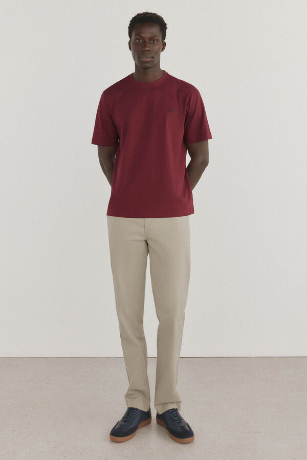 Pedro del Hierro Basic T-shirt Burgundy