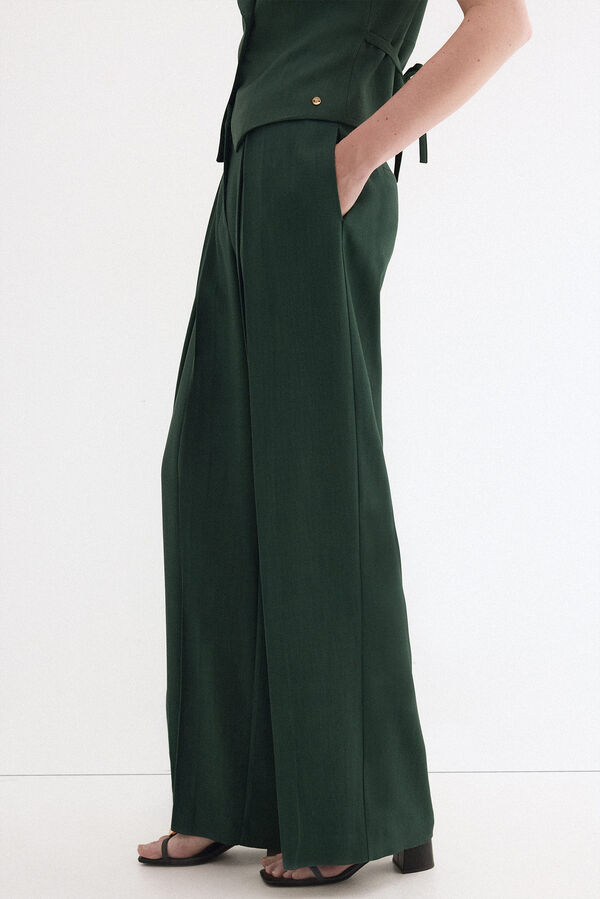 Pedro del Hierro Wide leg trousers Green