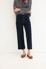 Pedro del Hierro Wide leg capri jeans Blue