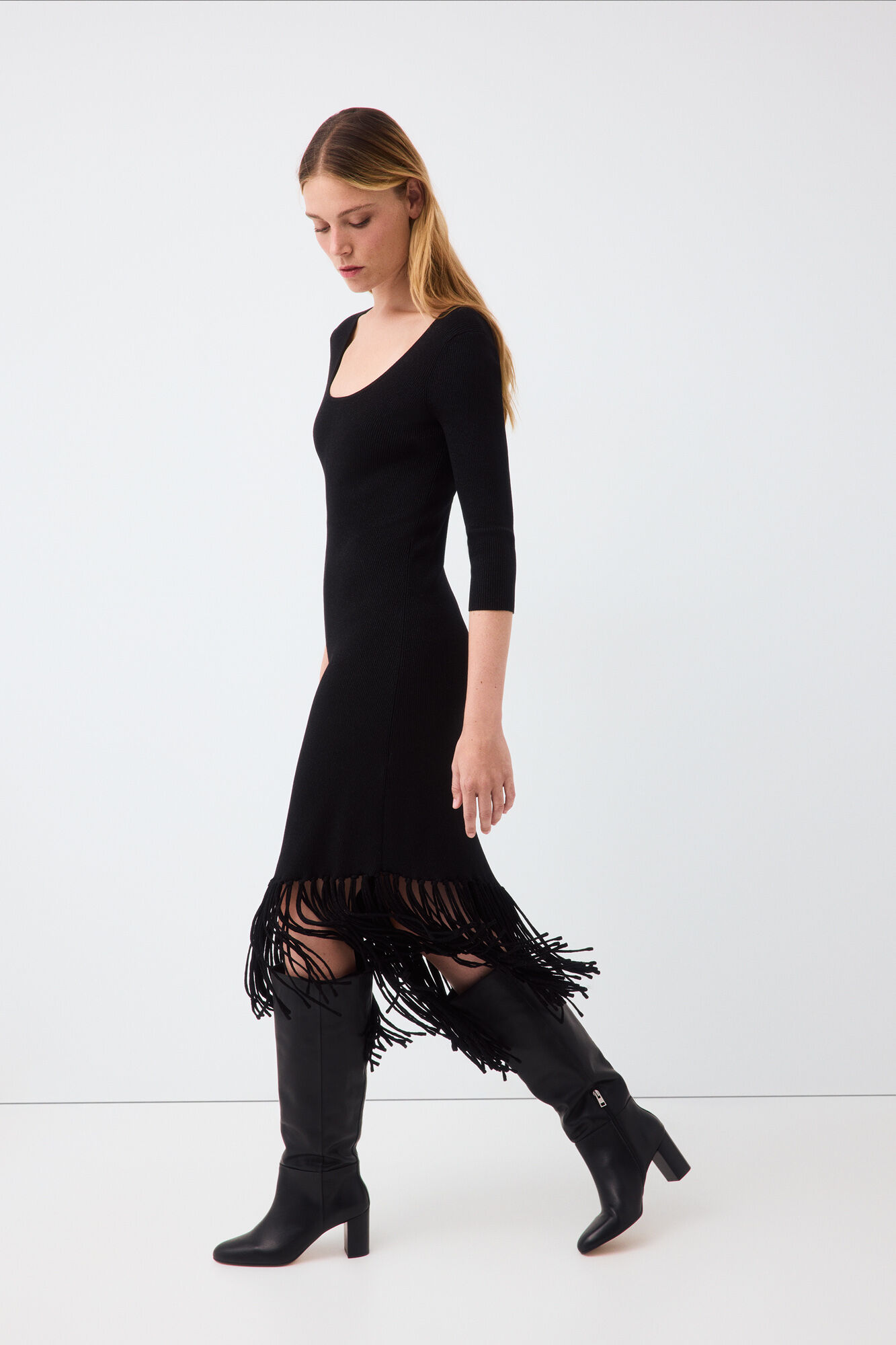 Pedro del Hierro Fringed knit dress
