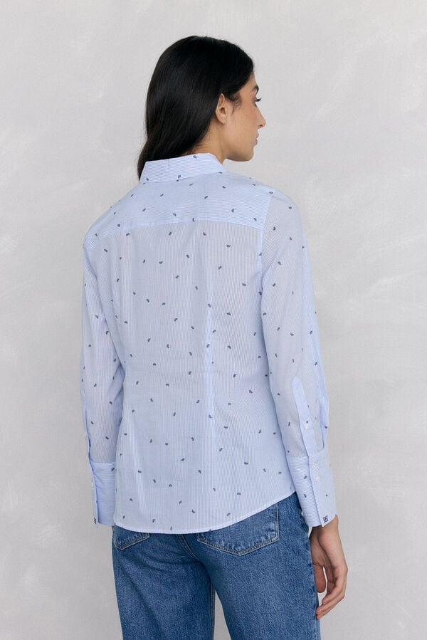 Pedro del Hierro Easy iron striped basic shirt Blue