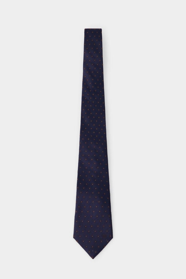 Pedro del Hierro Extra-fine silk tie Blue