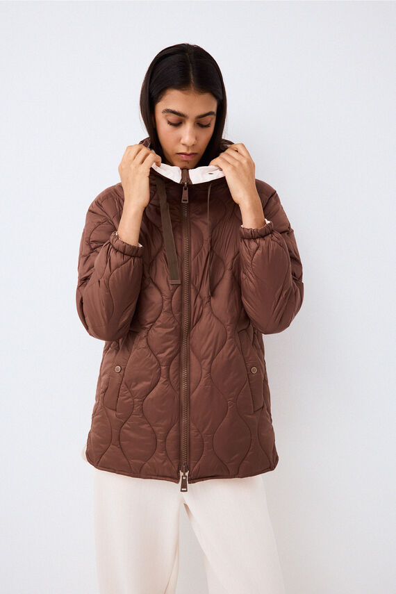 Parka larga reversible capucha