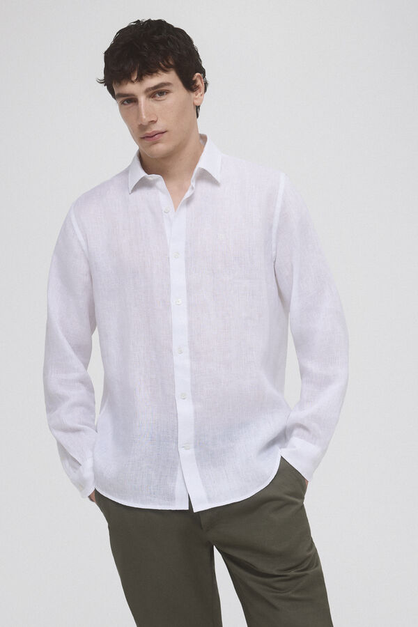 Pedro del Hierro Plain linen shirt White