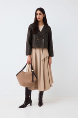 Pedro del Hierro Skirt with buckle detail Beige