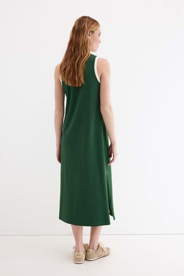 Pedro del Hierro Polo neck dress Green