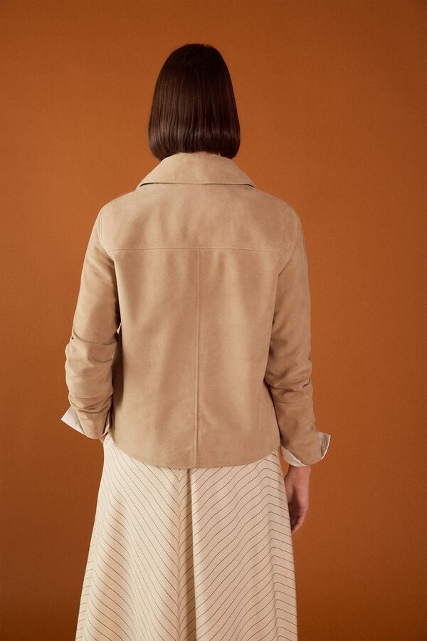 TFP by Tamara Falc&oacute; Leather jacket Beige