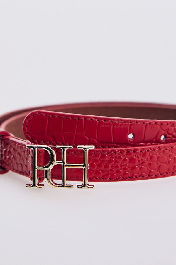 Pedro del Hierro Leather belt Red