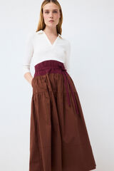 Pedro del Hierro Combined three-quarter sleeve dress Brown