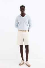 Pedro del Hierro Lightweight elasticated Bermuda shorts Ecru