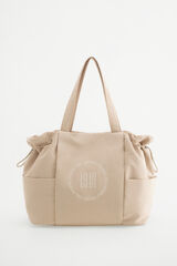 Pedro del Hierro Large canvas handbag Beige
