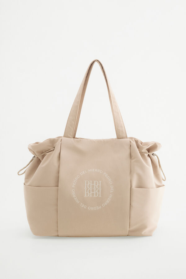 Pedro del Hierro Large canvas handbag Beige