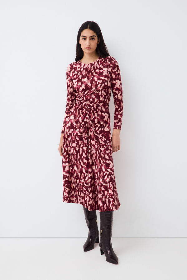 Pedro del Hierro Long ruched dress Beige