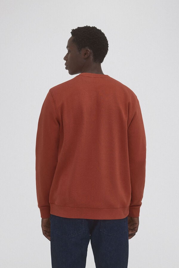 Pedro del Hierro Sudadera logo cuello caja Naranja