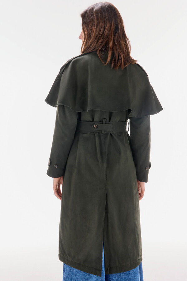 TFP by Tamara Falcó Long waxed trench coat Green