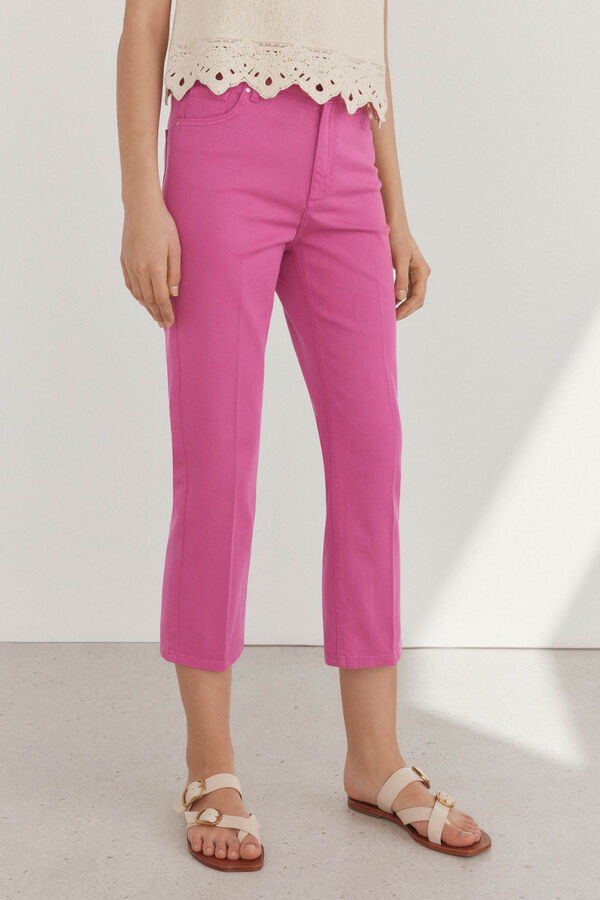 Pedro del Hierro Basic straight capri jeans Pink
