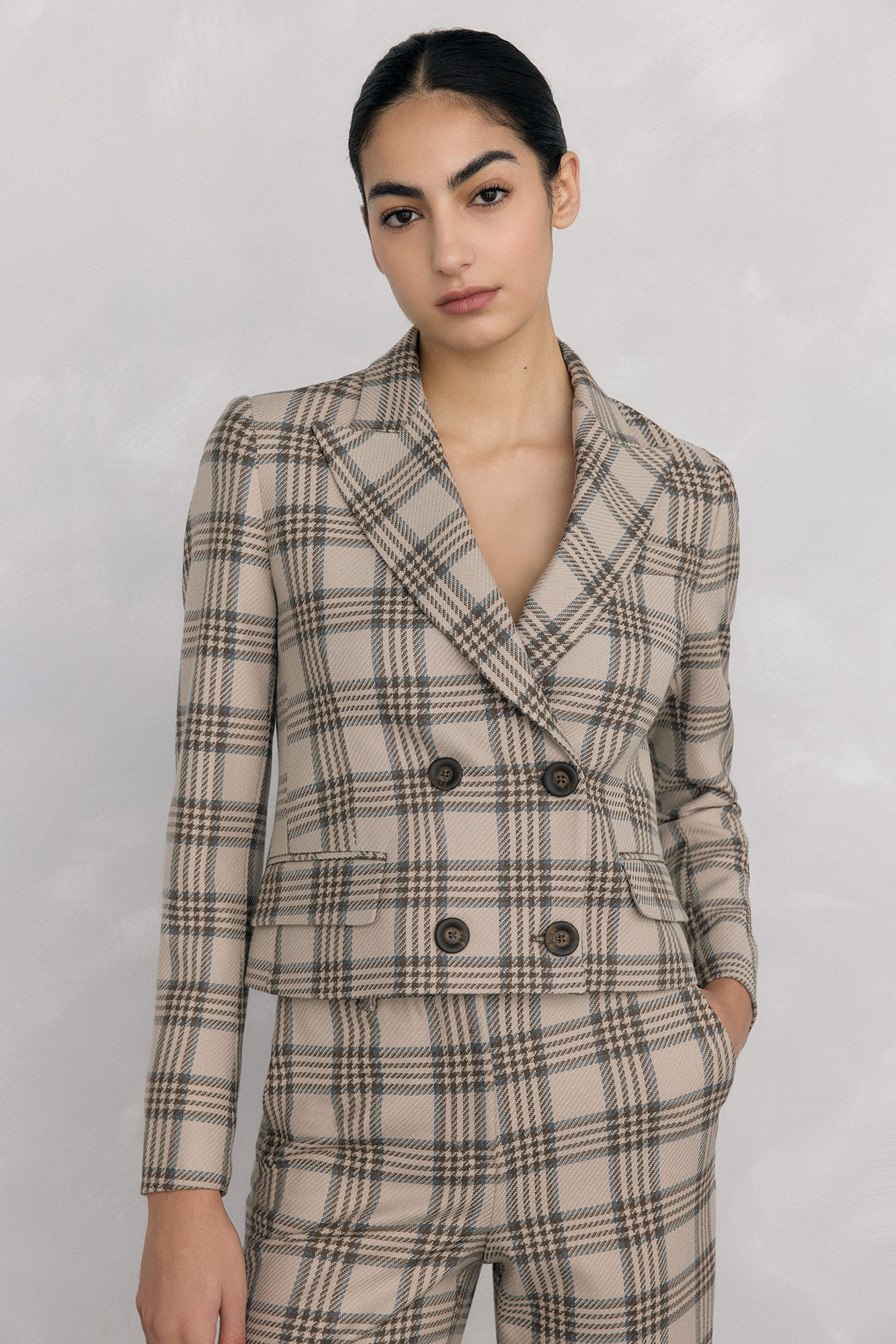 Pedro del Hierro Cropped double-breasted blazer