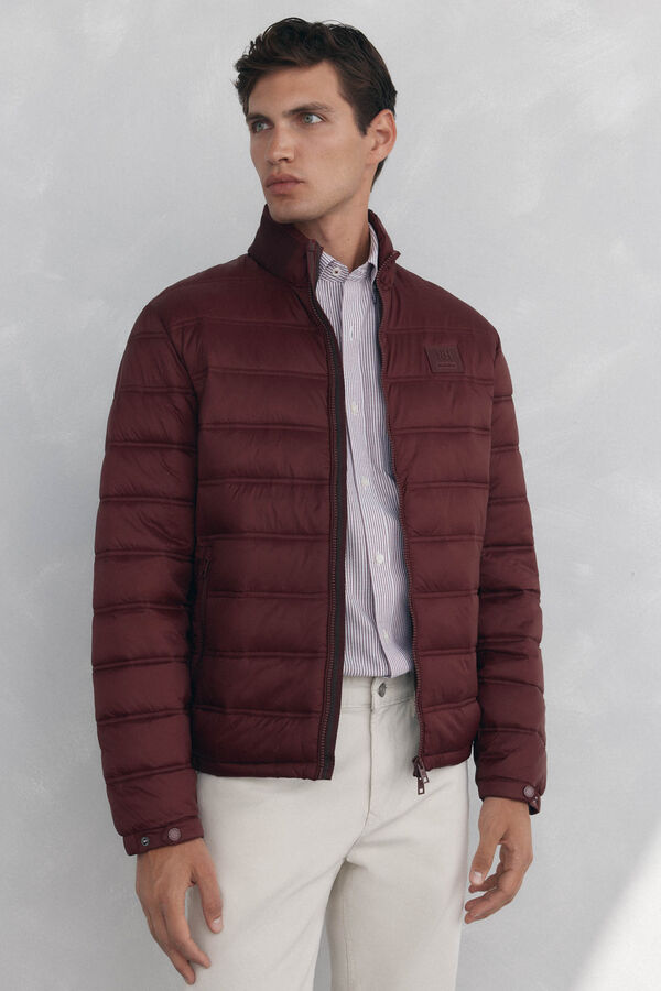 Pedro del Hierro Ultra-light quilted jacket Burgundy