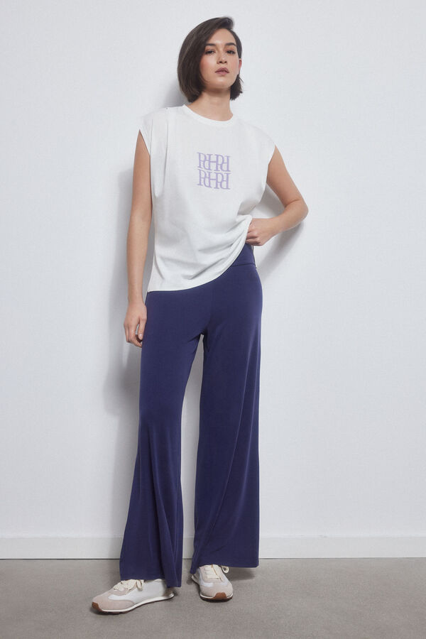 Pedro del Hierro Activewear t-shirt with pleats and logo White