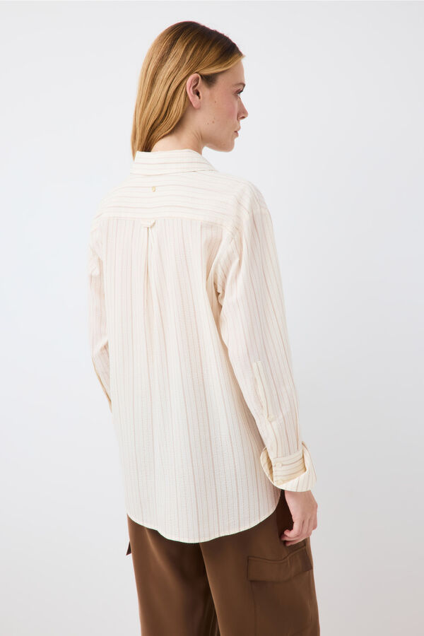 Pedro del Hierro Striped loose shirt Ecru