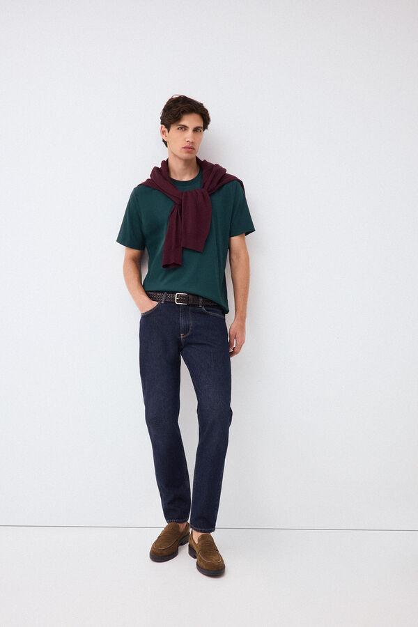 Pedro del Hierro Plain mercerized T-shirt Green
