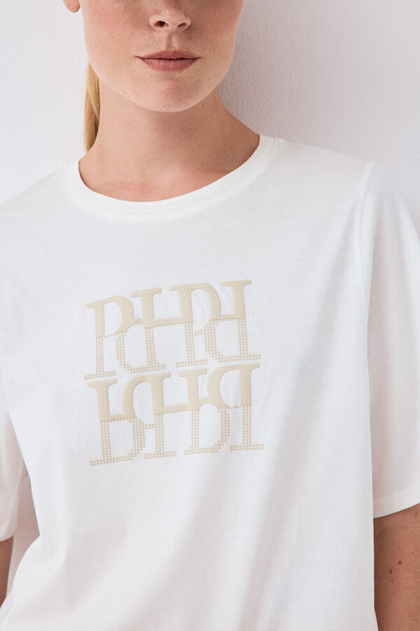 Pedro del Hierro T-shirt oversize activewear logo Branco